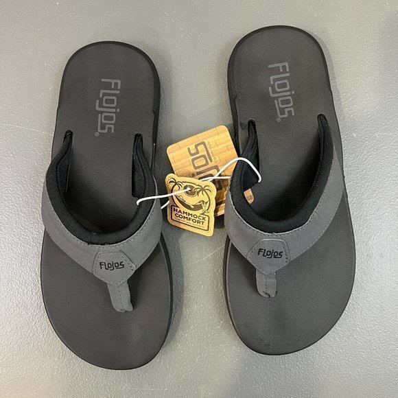 NWT FLOJOS Grey Jayden Ultra Comfort Sock With Two Tone Strap Sandals (8) - Picture 3 of 9